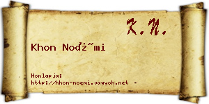 Khon Noémi névjegykártya